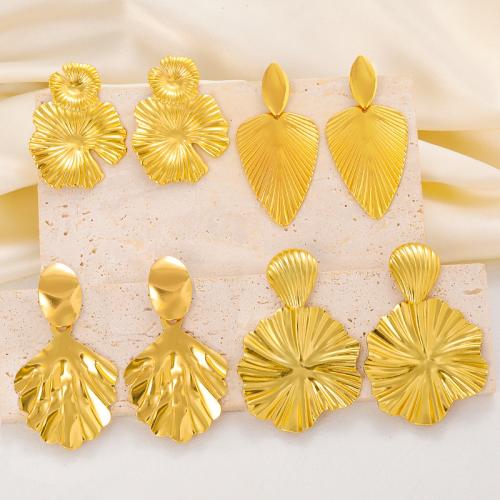 Acero inoxidable gota pendiente, acero inoxidable 304, chapado, Joyería & diferentes estilos para la opción & para mujer, dorado, Vendido por Par