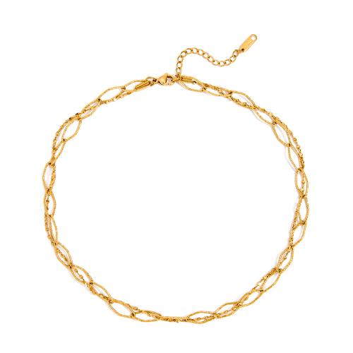Stainless Steel Chain Necklace, 304 Stainless Steel, plated, Double Layer & different styles for choice & for woman, golden, Sold By PC