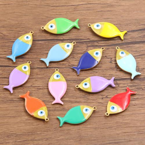 Stainless Steel Animal Pendants, 304 Stainless Steel, Fish, plated, DIY & enamel, more colors for choice, 10PCs/Bag, Sold By Bag