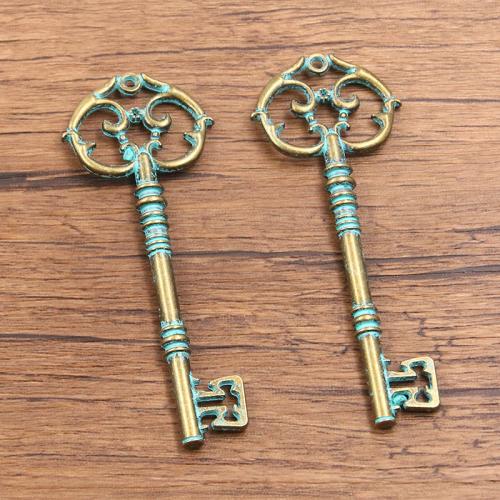Stainless Steel Pendants, Tibetan Style, Key, plated, DIY, more colors for choice, 100PCs/Bag, Sold By Bag