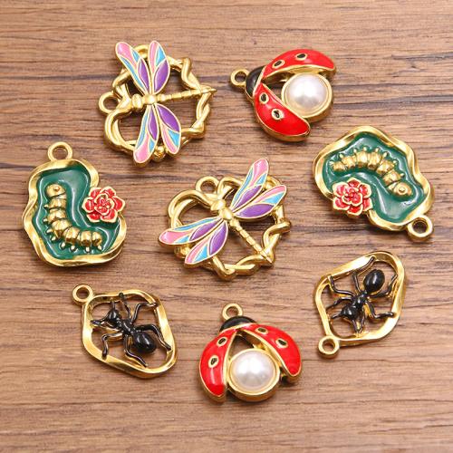 Stainless Steel Animal Pendants, 304 Stainless Steel, Insect, plated, DIY & enamel, more colors for choice, 10PCs/Bag, Sold By Bag