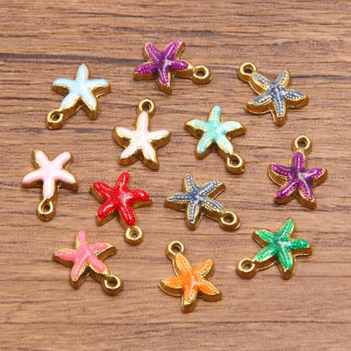 Stainless Steel Animal Pendants, 304 Stainless Steel, Starfish, plated, DIY & enamel, more colors for choice, 10PCs/Bag, Sold By Bag