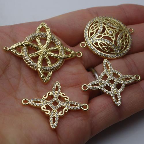 Cubic Zirconia Micro Pave Brass Pendant, pendant & bracelet, plated, DIY & micro pave cubic zirconia, more colors for choice, nickel, lead & cadmium free, Sold By PC