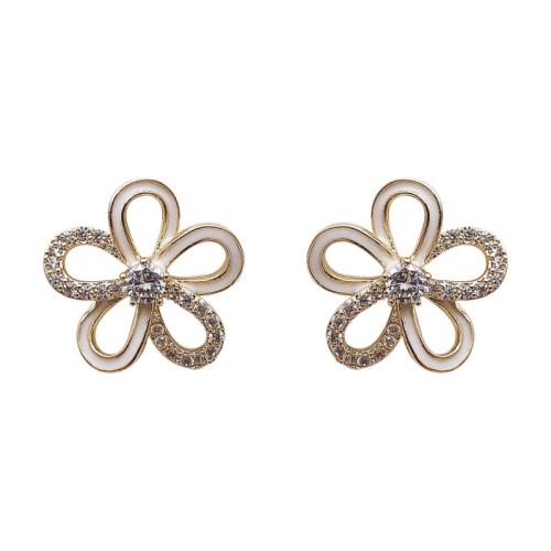 Cúbicos Circonia Pendiente Latón Micro pavimenta, metal, chapado, Joyería & micro arcilla de zirconia cúbica, más colores para la opción, 12.80x12.80mm, Vendido por Par