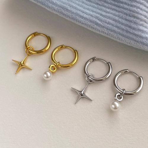 Messing Tropfen Ohrringe, mit Kunststoff Perlen,  , plattiert, Modeschmuck, keine, frei von Nickel, Blei & Kadmium, 8mm, verkauft von Paar