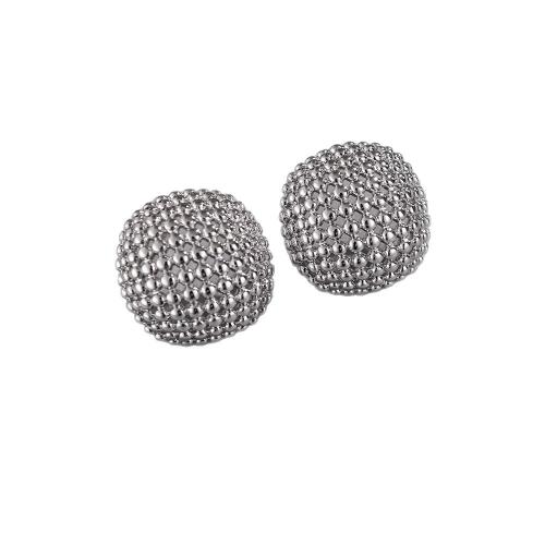 Brass Stud Earring, plated, fashion jewelry, silver color, nickel, lead & cadmium free, 18x18mm, Sold By Pair