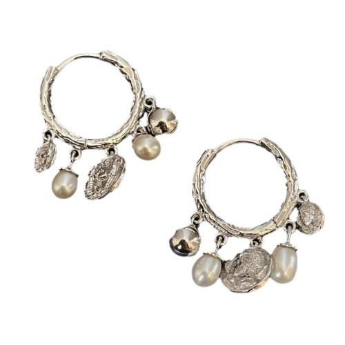 Brass Drop Earring, with Plastic Pearl, plated, fashion jewelry, more colors for choice, nickel, lead & cadmium free, 18.30x21mm, Sold By Pair