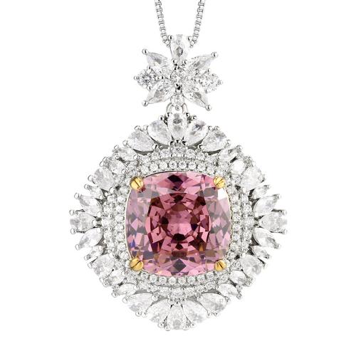 Brass Necklace, with Cubic Zirconia, with 5cm extender chain, plated, fashion jewelry & for woman & with rhinestone, more colors for choice, Length:45 cm, Sold By PC