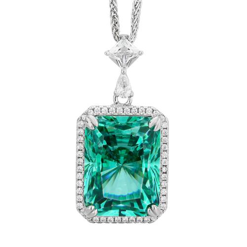 Brass Necklace, with Cubic Zirconia, with 5cm extender chain, plated, fashion jewelry & for woman & with rhinestone, more colors for choice, Length:45 cm, Sold By PC