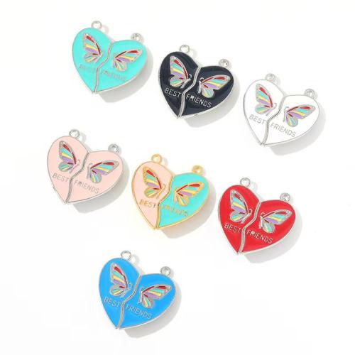 Tibetan Style Enamel Pendants, gold color plated, DIY, more colors for choice, 30x30x5mm, 100Pairs/Bag, Sold By Bag
