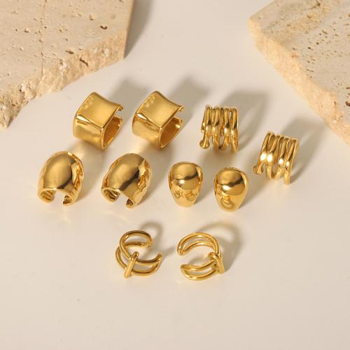 304 Stainless Steel Earring Clip, 18K gold plated, fashion jewelry & different styles for choice & for woman, Sold By Pair