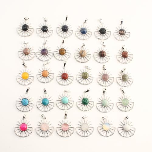 Gemstone Pendants Jewelry, with Brass, DIY & different materials for choice & hollow, 37x21x5.50mm, Sold By PC