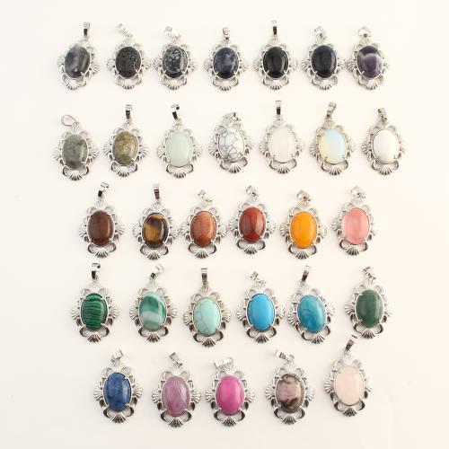 Gemstone Pendants Jewelry, with Brass, DIY & different materials for choice & hollow, 40x24x8.50mm, Sold By PC