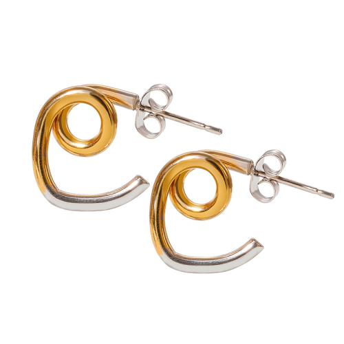 Stainless Steel Stud Earrings, 304 Stainless Steel, plated, fashion jewelry & for woman & hollow, more colors for choice, Sold By Pair