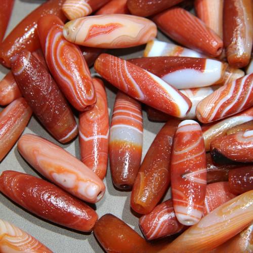Agate Beads, polished, random style & DIY, red, 13x40mm, Sold By PC