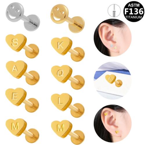 Alliage de titane piercing oreille, Placage, unisexe & styles différents pour le choix, 8mm, Vendu par PC