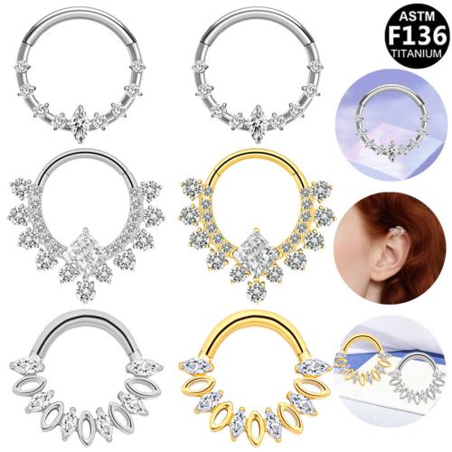 Aleación de titanio Joyería de Piercing para náriz, chapado, unisexo & diferentes estilos para la opción & micro arcilla de zirconia cúbica, diámetro interior:aproximado 8mm, Vendido por UD