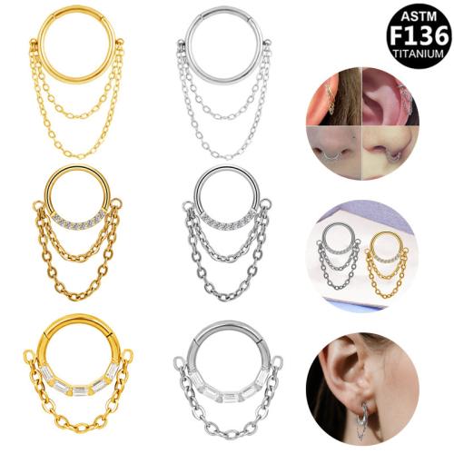 Titan Legierung Nasepiercing Schmuck, plattiert, unisex & verschiedene Stile für Wahl & mit kubischem Zirkonia, verkauft von PC