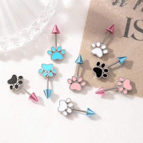 Bijoux de piercing d'oreille en acier inoxydable, Acier titane, avec laiton, Placage de couleur d'or, bijoux de mode & émail, plus de couleurs à choisir, Vendu par PC