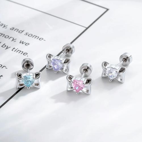 Bijoux de piercing d'oreille en acier inoxydable, Acier titane, avec laiton, Placage de couleur d'or, bijoux de mode & émail, plus de couleurs à choisir, Vendu par PC