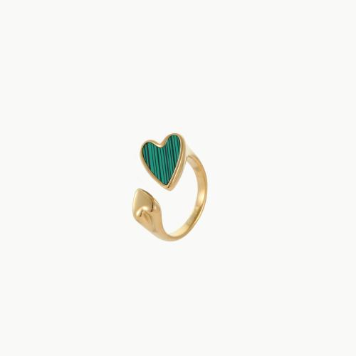 Stainless Steel Finger Ring, 304 Stainless Steel, with Malachite, plated, fashion jewelry & different styles for choice & for woman, more colors for choice, Sold By PC