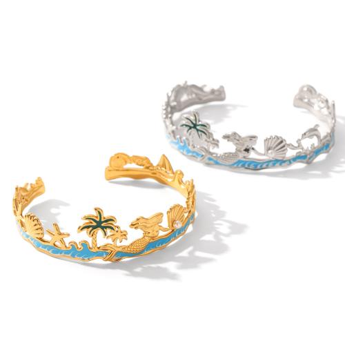 Enamel Stainless Steel Jewelry Set, 304 Stainless Steel, with Plastic Pearl, plated, different styles for choice & for woman & hollow, more colors for choice, Sold By PC
