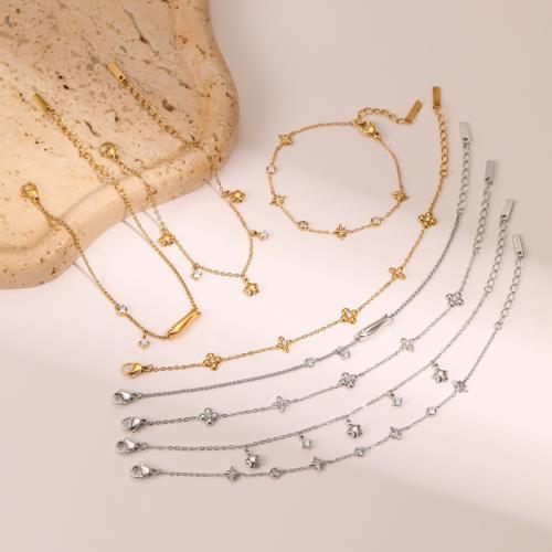 Stainless Steel Jewelry Bracelet, 304 Stainless Steel, plated, different styles for choice & micro pave cubic zirconia & for woman, more colors for choice, Sold By PC