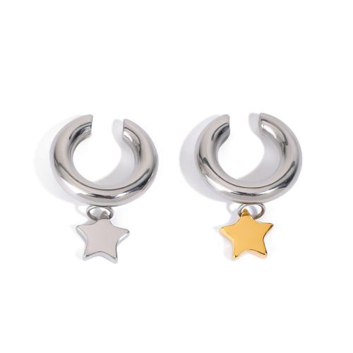 304 Stainless Steel Earring Clip, plated, fashion jewelry & for woman & two tone, Sold By Pair