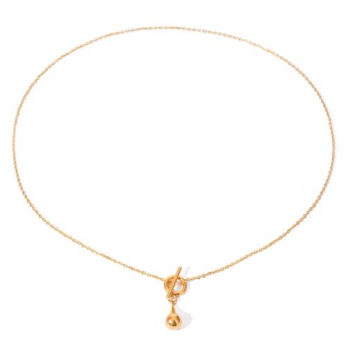 Collar de acero inoxidable de la joyería, acero inoxidable 304, chapado, para mujer, dorado, Vendido por UD