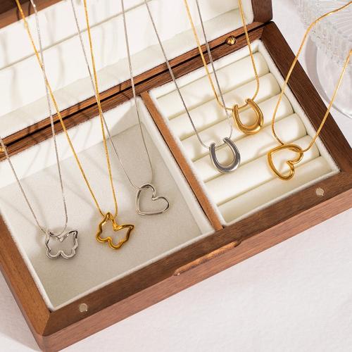 Stainless Steel Jewelry Necklace, 304 Stainless Steel, plated, different styles for choice & for woman & hollow, more colors for choice, Sold By PC