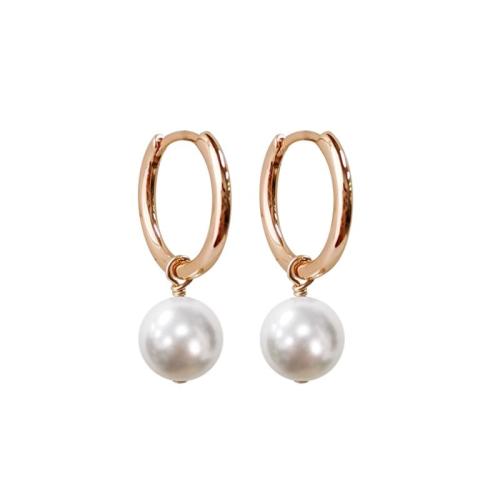 Brass Drop Earring, with Plastic Pearl, plated, fashion jewelry, more colors for choice, 26.80x8mm, Sold By Pair
