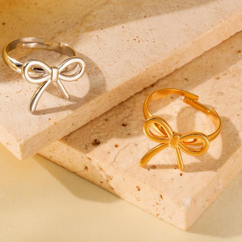 Edelstahl Ringe, 304 Edelstahl, Schleife, plattiert, Modeschmuck & für Frau & hohl, keine, verkauft von PC
