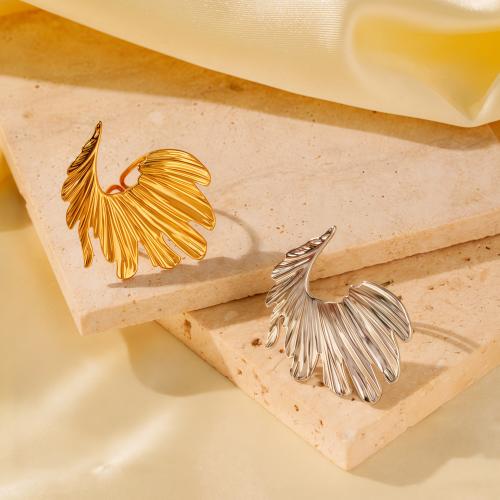 Stainless Steel Finger Ring, 304 Stainless Steel, Wing Shape, Vacuum Plating, fashion jewelry & for woman, more colors for choice, Sold By PC