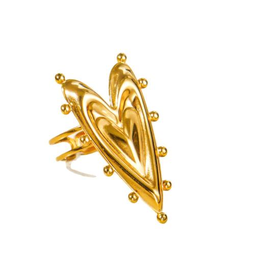 Stainless Steel Finger Ring, 304 Stainless Steel, Heart, Vacuum Plating, fashion jewelry & for woman, more colors for choice, Sold By PC