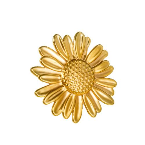 Stainless Steel Finger Ring, 304 Stainless Steel, Daisy, Vacuum Plating, fashion jewelry & for woman, more colors for choice, Sold By PC