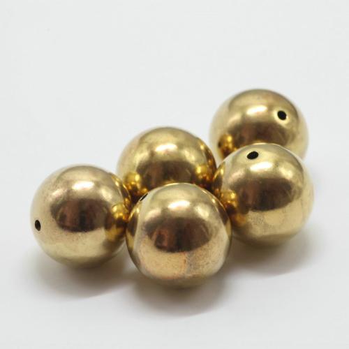 Brass Jewelry Beads, Round, DIY & different size for choice & hollow, original color, Sold By PC
