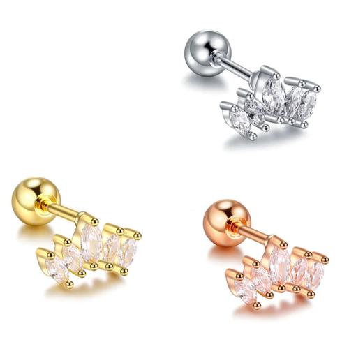 Acier inoxydable 304 Placage, unisexe & normes différentes pour le choix & pavé de micro zircon, plus de couleurs à choisir, Vendu par PC