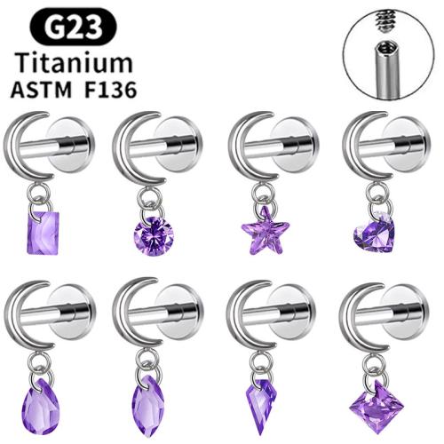 Aleación de titanio con Aleación de cobre, unisexo & diverso tamaño para la opción & diferentes estilos para la opción & micro arcilla de zirconia cúbica, Vendido por UD