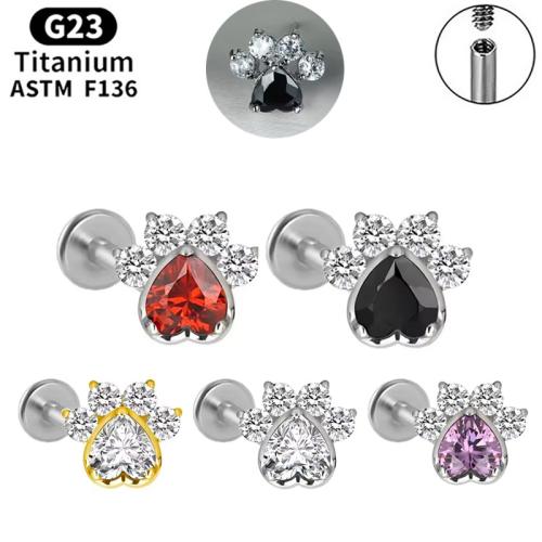 Alliage de titane avec Alliage de cuivre, Griffe, poli, unisexe & normes différentes pour le choix & pavé de micro zircon, plus de couleurs à choisir, Vendu par PC