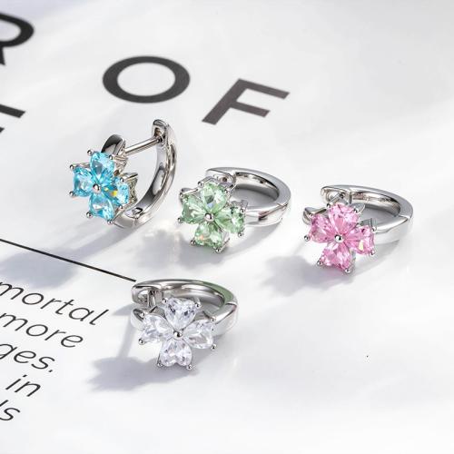 Cubic Zirconia Micro Pave Brass Earring, plated, fashion jewelry & micro pave cubic zirconia, more colors for choice, nickel, lead & cadmium free, Sold By PC