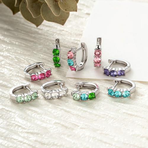 Cubic Zirconia Micro Pave Brass Earring, plated, fashion jewelry & micro pave cubic zirconia, more colors for choice, nickel, lead & cadmium free, Sold By PC