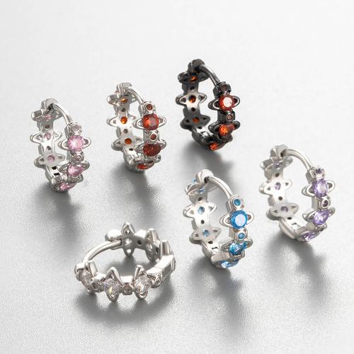 Cubic Zirconia Micro Pave Brass Earring, plated, fashion jewelry & micro pave cubic zirconia, more colors for choice, nickel, lead & cadmium free, Sold By PC