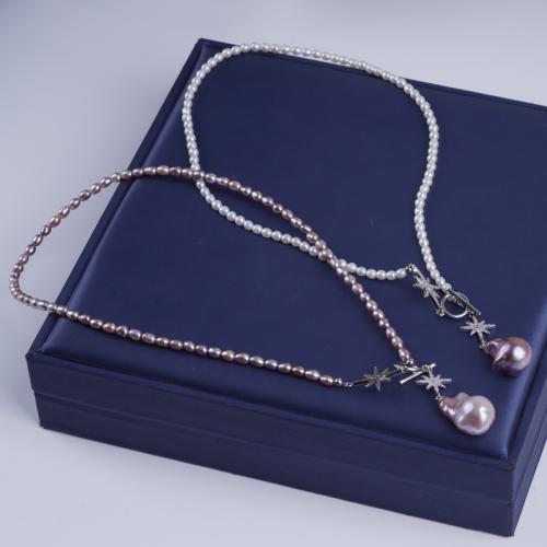 Natural Freshwater Pearl Necklace, Baroque, fashion jewelry, more colors for choice, 180x200x50mm, Sold By Strand