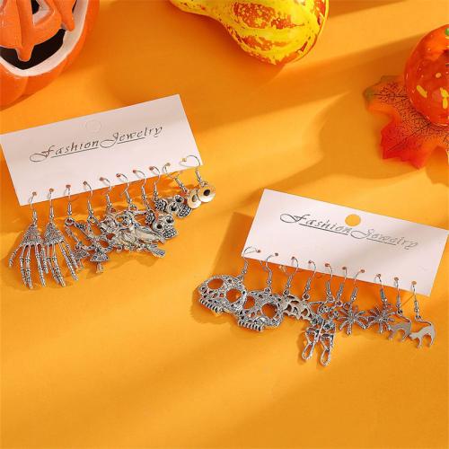 Tibetan Style Drop Earring, gold color plated, Halloween Design, silver color, 5Pairs/Bag, Sold By Bag
