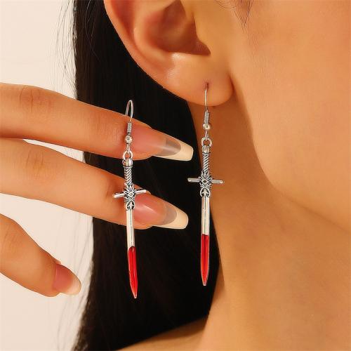 Tibetan Style Drop Earring, gold color plated, Halloween Design & enamel, more colors for choice, Sold By Pair