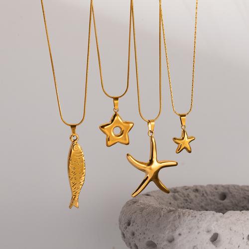 Stainless Steel Jewelry Necklace, 304 Stainless Steel, plated, fashion jewelry & Unisex & different styles for choice, golden, Sold By PC