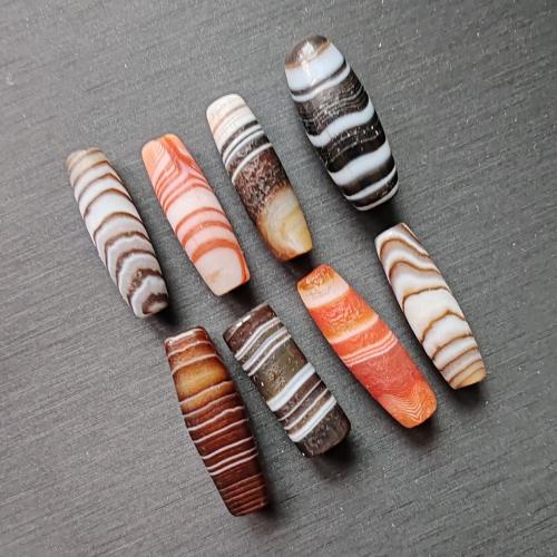 Natürliche Tibetan Achat Dzi Perlen, DIY & kein Loch, keine, 28x8.50mm, verkauft von PC
