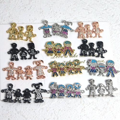 Cubic Zirconia Micro Pave Brass Connector, plated, DIY & micro pave cubic zirconia, more colors for choice, nickel, lead & cadmium free, Sold By PC