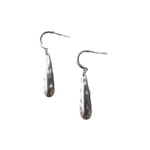 Brass Drop Earring, plated, fashion jewelry, silver color, nickel, lead & cadmium free, 36x8mm, Sold By Pair