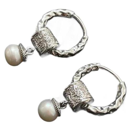 Brass Drop Earring, with Shell Pearl, plated, fashion jewelry, more colors for choice, nickel, lead & cadmium free, 14.40x7.60mm, Sold By Pair